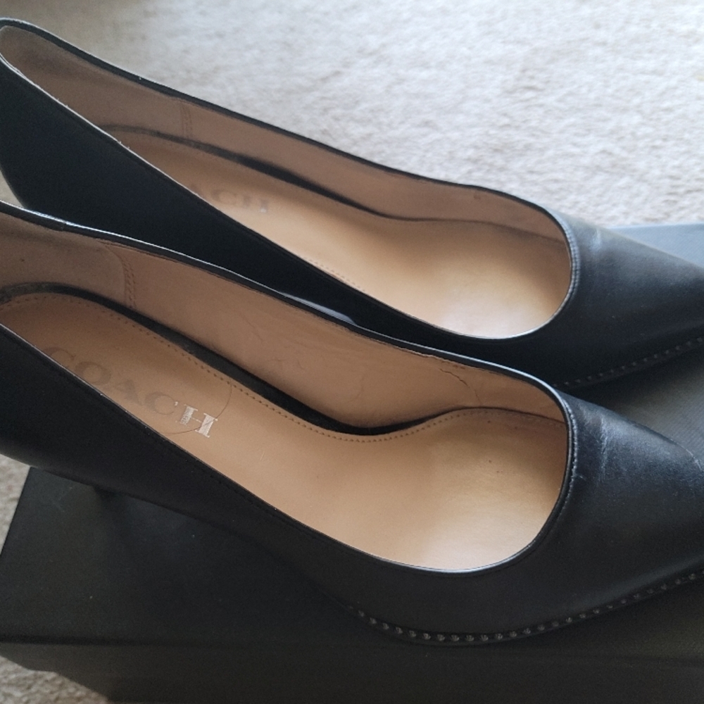 Coach Black Leather Heels